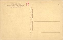 Puerta de Bourges Cental de la POSTAL de la VENDIMIA de la catedral el juicio pasado