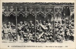 CPA Cathedrale De Treguier Bas Relief en Bois Sculpte