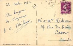 VINTAGE POSTCARD Cazaux Edge of the Lake