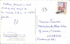CPM St Emilion Le Clocher Chapelle des Cordeliers Donjon du Chateau du Roi
