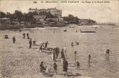 CPA Arcachon Cote D'Argent La Plage et le Grand Hotel