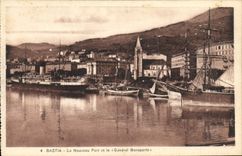 VINTAGE POSTCARD Bastia the New Port and General Bonaparte Boats
