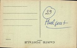 VINTAGE POSTCARD Huelgoat the large Stained glass of the church St Herbot Passion