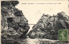 VINTAGE POSTCARD Primel the Crack and the Bridge seen of the Sea