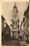 VINTAGE POSTCARD Borough In Bresse Street and Notre Dame Church