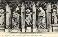 VINTAGE POSTCARD Borough Church of Husks the Mausoleum of Marguerite de Bourbon