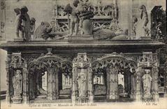 VINTAGE POSTCARD Borough Church of Husks Mausoleum of Philibert Beautiful