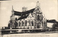 VINTAGE POSTCARD Bourg Church of Husks Built of 1506 has 1532 per Marguerite of Austria