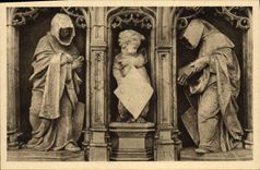CPA Bourg Eglise de Brou Figures du Mausolee de Marguerite de Bourbon Les pleureuses