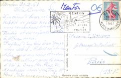 CPM Menton La Rampe de l'Eglise St Michel La Cathedrale Panneau Festival de Musique