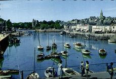 MODERN CARD Pornic the Port the Castle and the Church