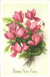 VINTAGE POSTCARD Fantasy Flowers Good Festival Dad