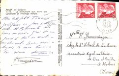 CPM Alger Le Monument Aux Morts Par Landowski et l'horologe florale