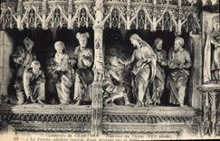 CPA Chartres Pourtour Du Choeur La femme adultere regarde Jesus ecrivant sur le sable