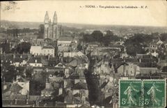 CPA Tours Vue Generale Vers La Cathedrale