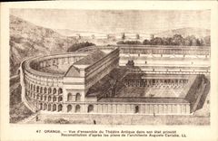 CPA Orange Vue D'Ensemble Du Theatre Antique Dans Son Etat Primitif