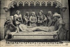 VINTAGE POSTCARD Amboise Church St Denis Burial Of Christ Leonard de Vinci