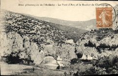 VINTAGE POSTCARD Picturesque Sites Of Ardeche the bridge of Arc and the rock of Charlemagne