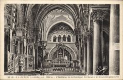 VINTAGE POSTCARD Louvesc Interior Of the Basilica chorus and new paintings
