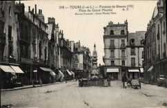 CPA Tours Fontaine De Beaune Place du Grand Marche