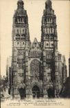 VINTAGE POSTCARD Tours Cathedral Gatien Saint