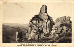 VINTAGE POSTCARD Castle De Rochebonne One Of the Most beautiful Ruins of Vivarais opposite the Cevennes