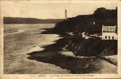 VINTAGE POSTCARD Brest the Lighthouse De Portzic At the Entry Of the Narrow part