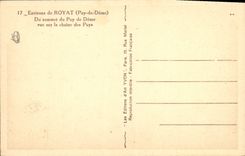 VINTAGE POSTCARD Surroundings De Royat Of the Summit Of Puy de Dome seen on the chain of Puys