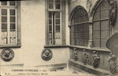 VINTAGE POSTCARD Picturesque Auvergne Riom Interior of the hotel of Montat