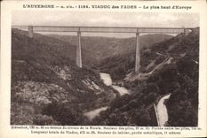 VINTAGE POSTCARD Auvergne Viaduct Of Insipid Highest Of Europe