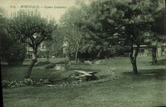 Jardín público de Gambetta de Burdeos de la POSTAL de la VENDIMIA