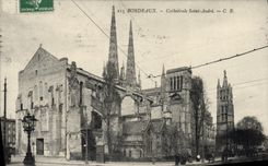 Catedral Saint Andre de Burdeos de la POSTAL de la VENDIMIA