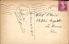 Los lugares de Burdeos de la POSTAL de la VENDIMIA y llevan del Saint Michel de Borgoña y del viaje
