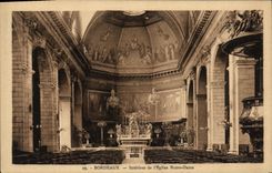 Burdeos interior de la POSTAL de la VENDIMIA de la iglesia de Notre Dame