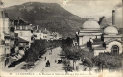 VINTAGE POSTCARD Bourboule the Boulevard Of the Town hall And Puy Large