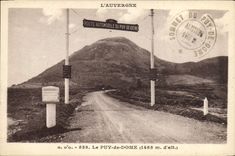 VINTAGE POSTCARD Automobile Auvergne Road