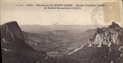 VINTAGE POSTCARD the Mount Gilds Rock Tuiliere and Roche Sanadoise