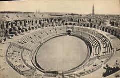 VINTAGE POSTCARD Nimes Seen Interior of arena