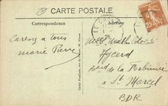 POSTAL Nimes de la VENDIMIA la explanada y la fuente de Pradier