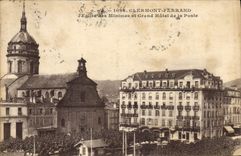 VINTAGE POSTCARD Clermont Ferrand Church Of Tiny And Large Post office building