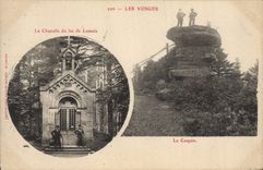 VINTAGE POSTCARD the Vosges La Chapelle Of the Lake De Lamaix the rascal