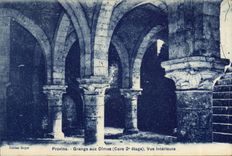 VINTAGE POSTCARD Layered branches Barn In Dimes Seen Interior