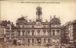 VINTAGE POSTCARD Lyon the Town hall