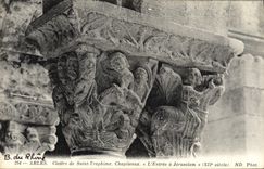 CPA Arles Cloitre De Saint Trophime Chapiteaux L'entree a Jerusalem
