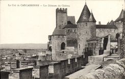 CPA Carcassonne Les defenses Du Chateau