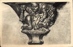 CPA Eglise de Brou Detail d'une sculpture d'une stalle