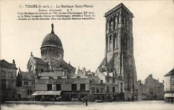 VINTAGE POSTCARD Tours the basilica St Martin