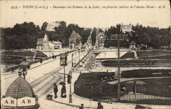 VINTAGE POSTCARD Tours Panorama of the slopes of the Loire seen from of the windows of the old museum