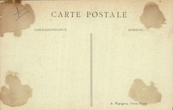 VINTAGE POSTCARD Tours the stone bridge and the Loire the trench the garden and the statue of Descartes