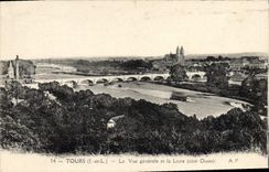VINTAGE POSTCARD Tours View and the Loire West coast
